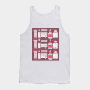 Skincare Essentials Pattern (Mauve Purple & Pink Version) Tank Top